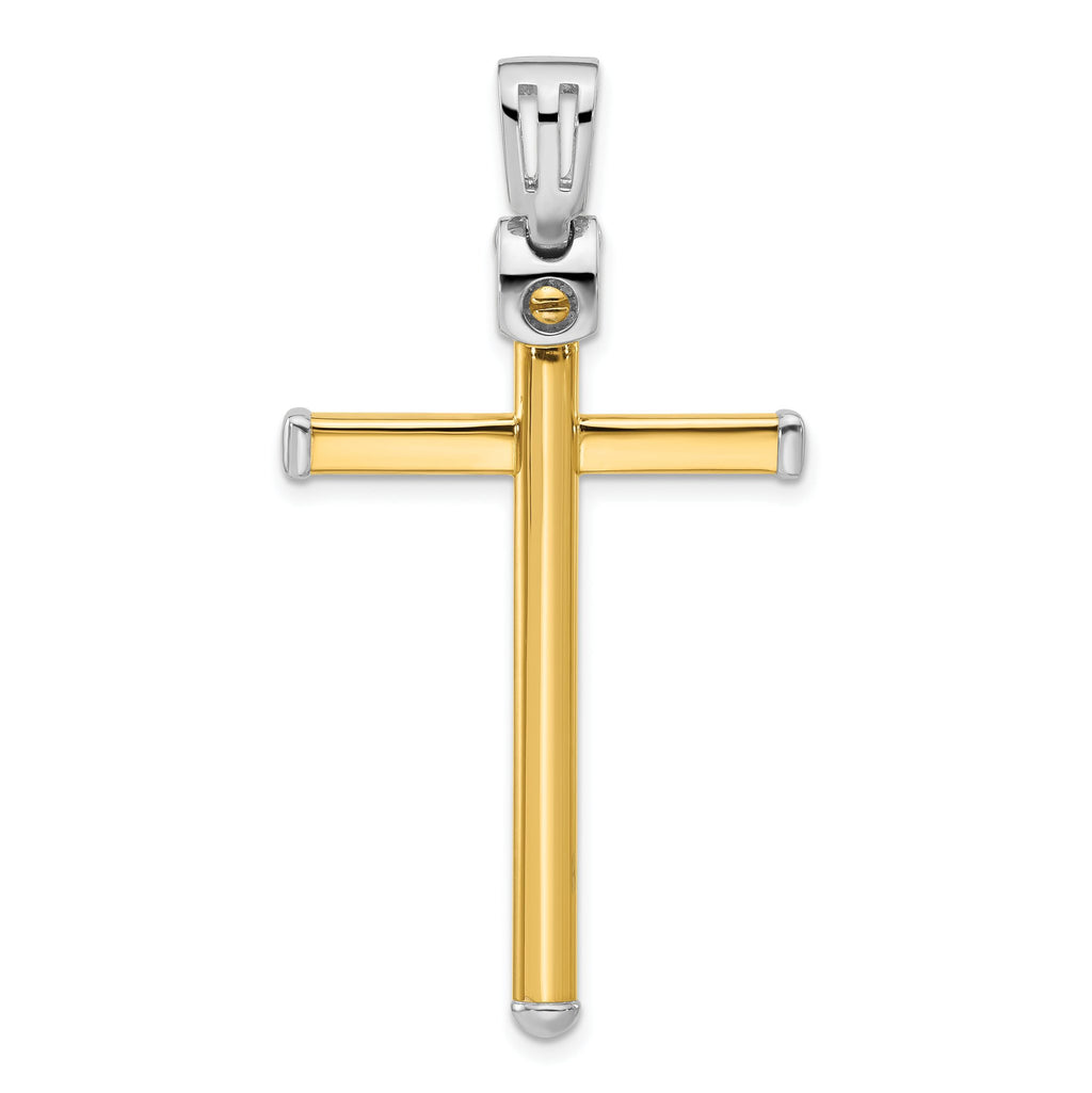 Cross Pendant in 14K Two-Tone Gold, 51mm - Sophia Jewelers