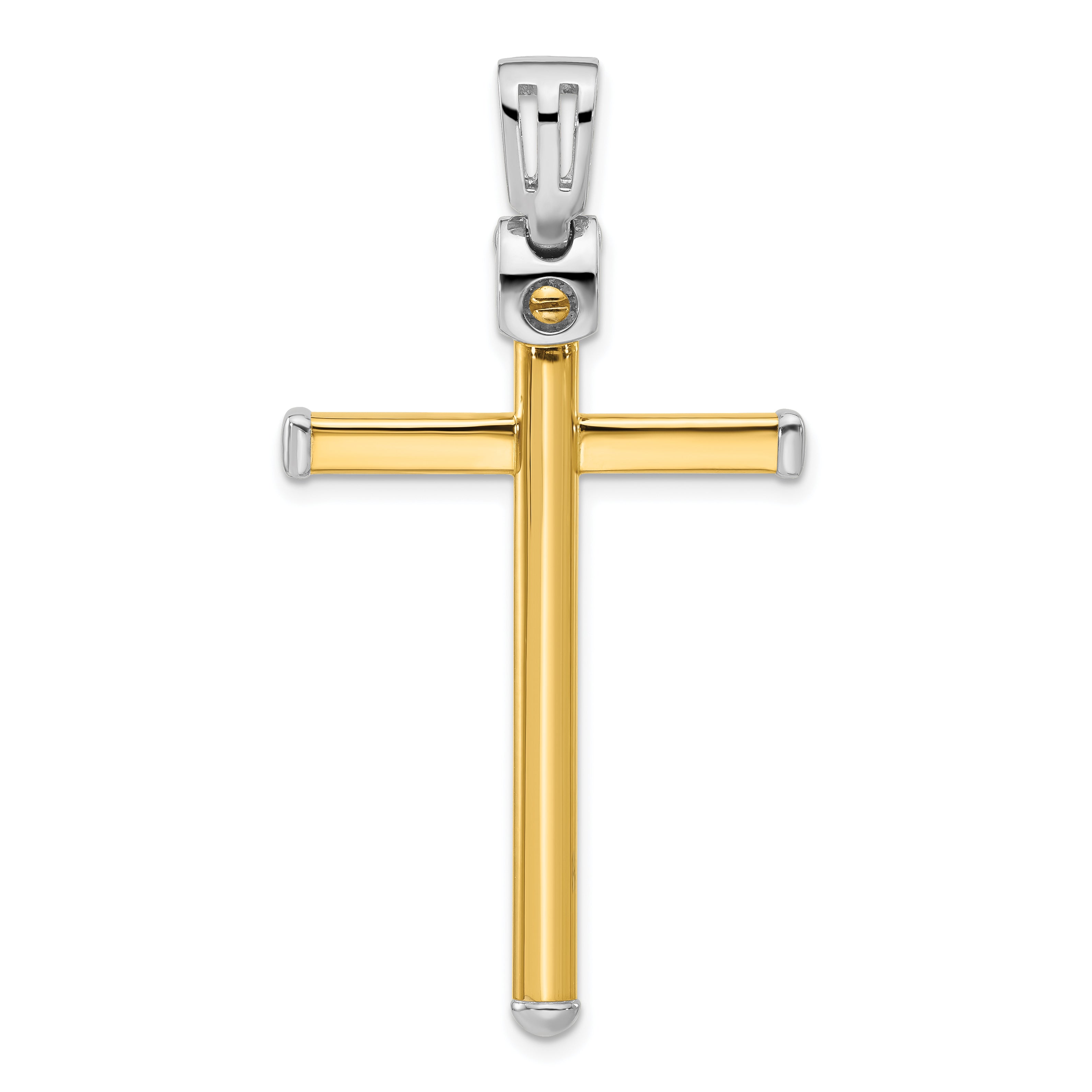 14K Two-tone Polished Cross Pendant Secondary image