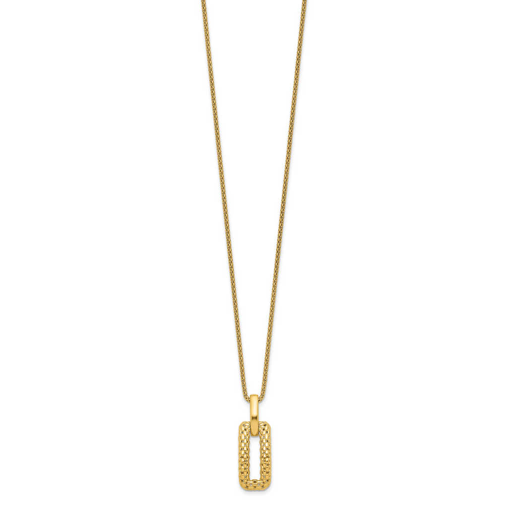 14K Polished and Textured Fancy Necklace