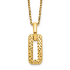 14K Polished and Textured Fancy Necklace