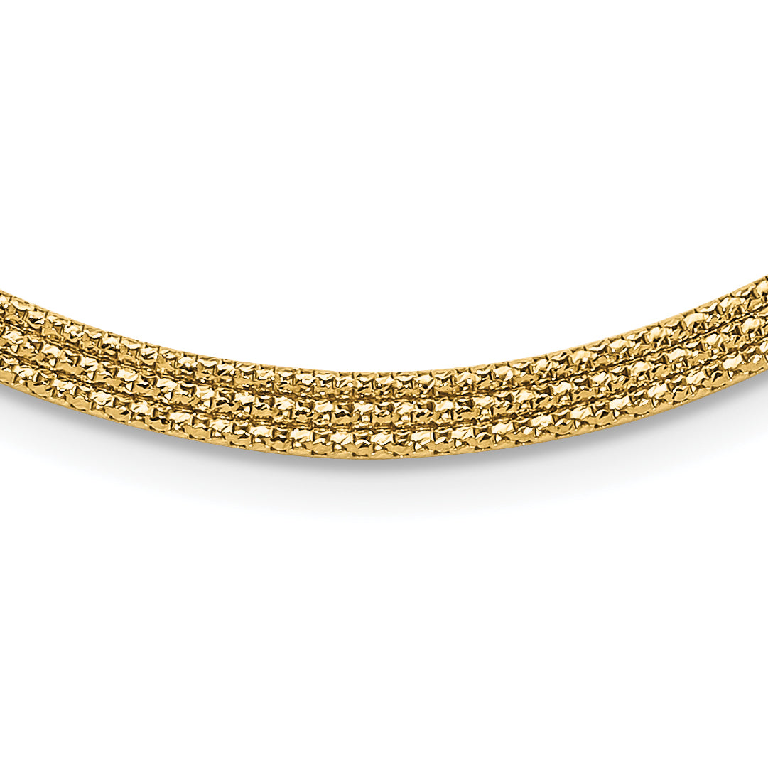 14K with Diamond-cut Accent and 2in. ext. Woven Necklace