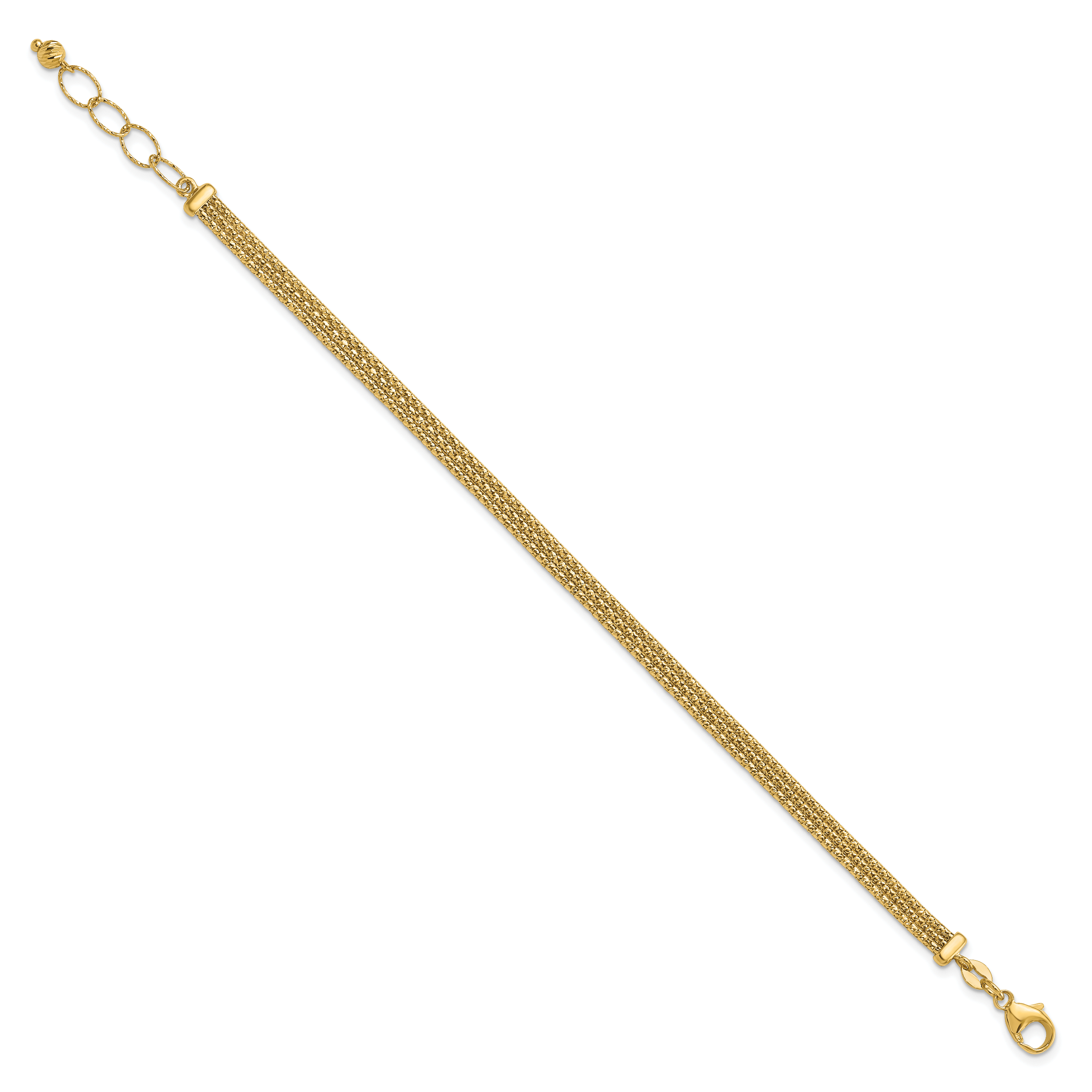 14K with Diamond-cut Accent and 1in. ext. Woven Bracelet Secondary image