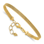 14K with Diamond-cut Accent and 1in. ext. Woven Bracelet