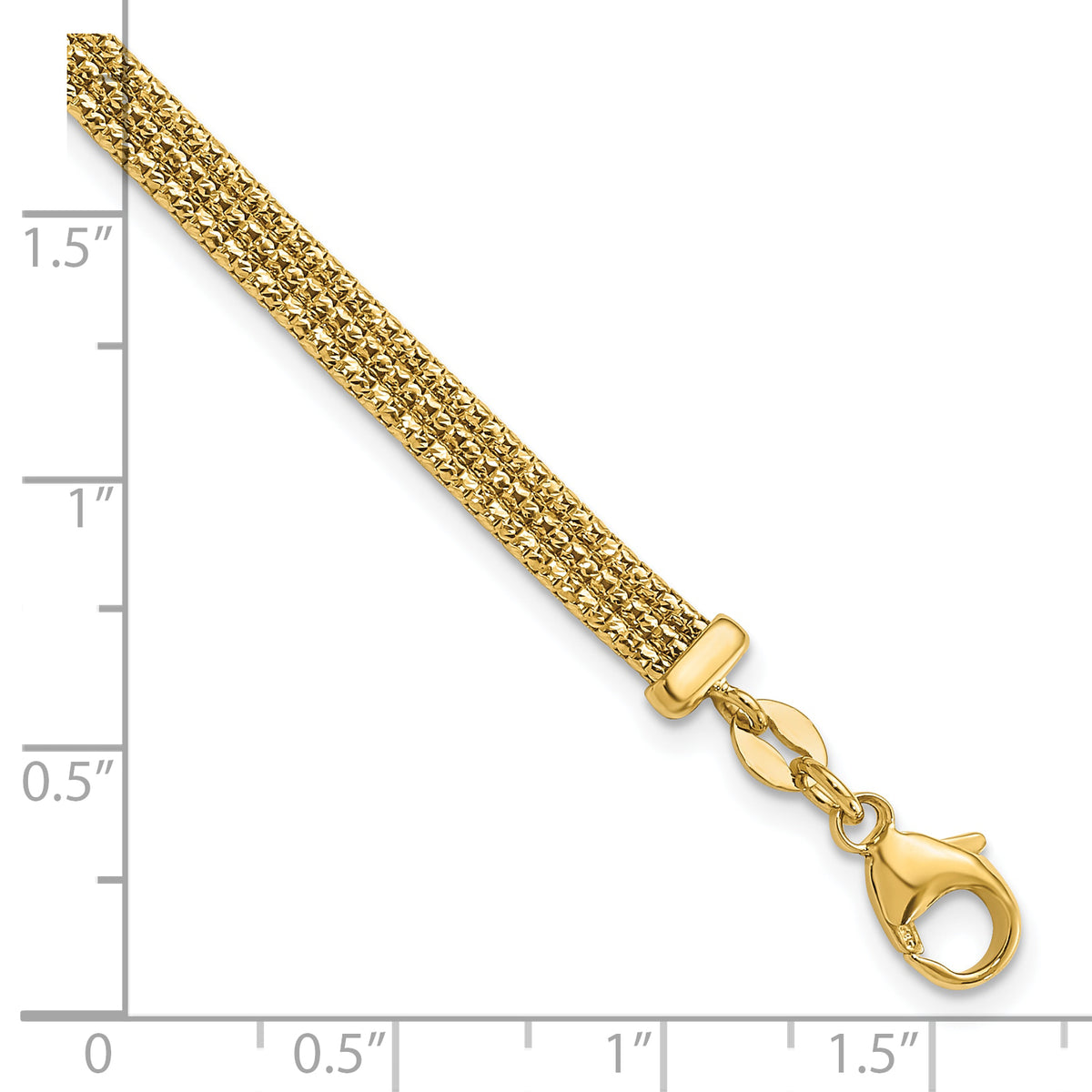 14K with Diamond-cut Accent and 1in. ext. Woven Bracelet