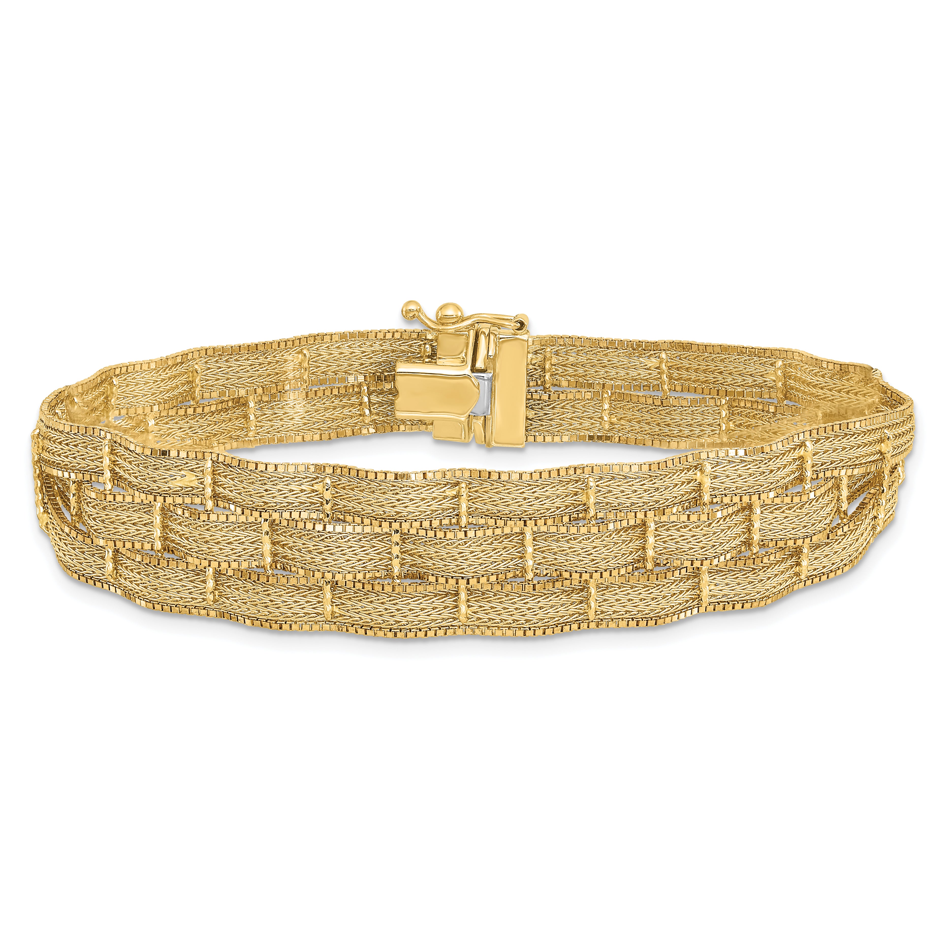 14K Diamond-cut Woven Bracelet