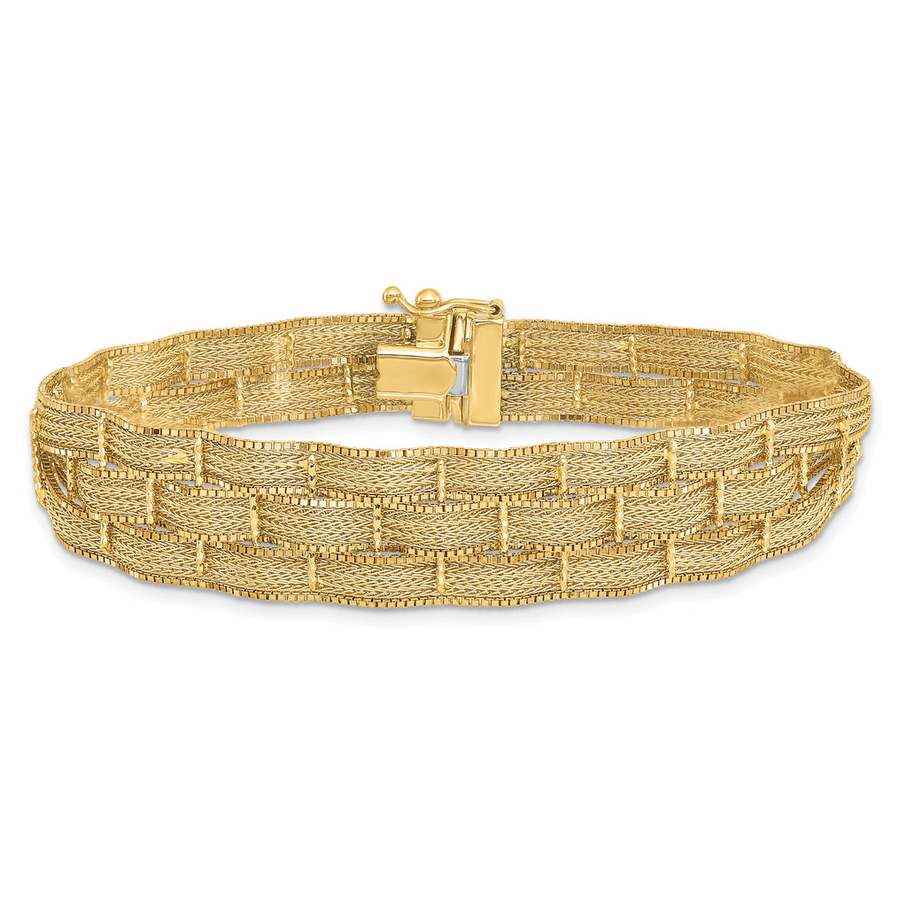 14K Diamond-cut Woven Bracelet