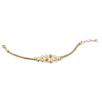 14K Polished and Satin Circles 2-strand with 1in. ext Bracelet