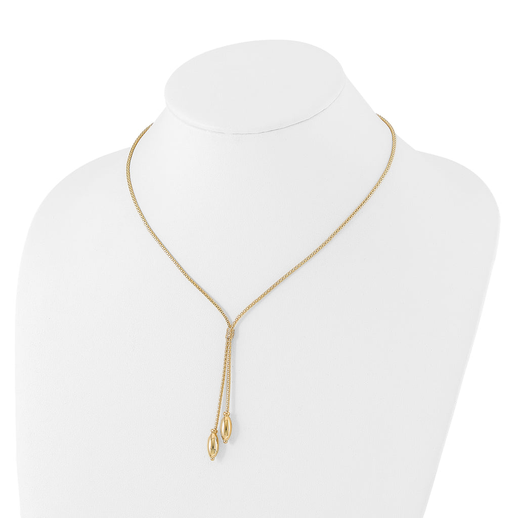 14K Polished with 2in. ext. Drop Necklace