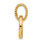 14K Polished and Textured Circle Pendant