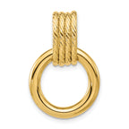 14K Polished and Textured Circle Pendant