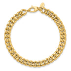 14K Polished Fancy Beveled Curb Bracelet
