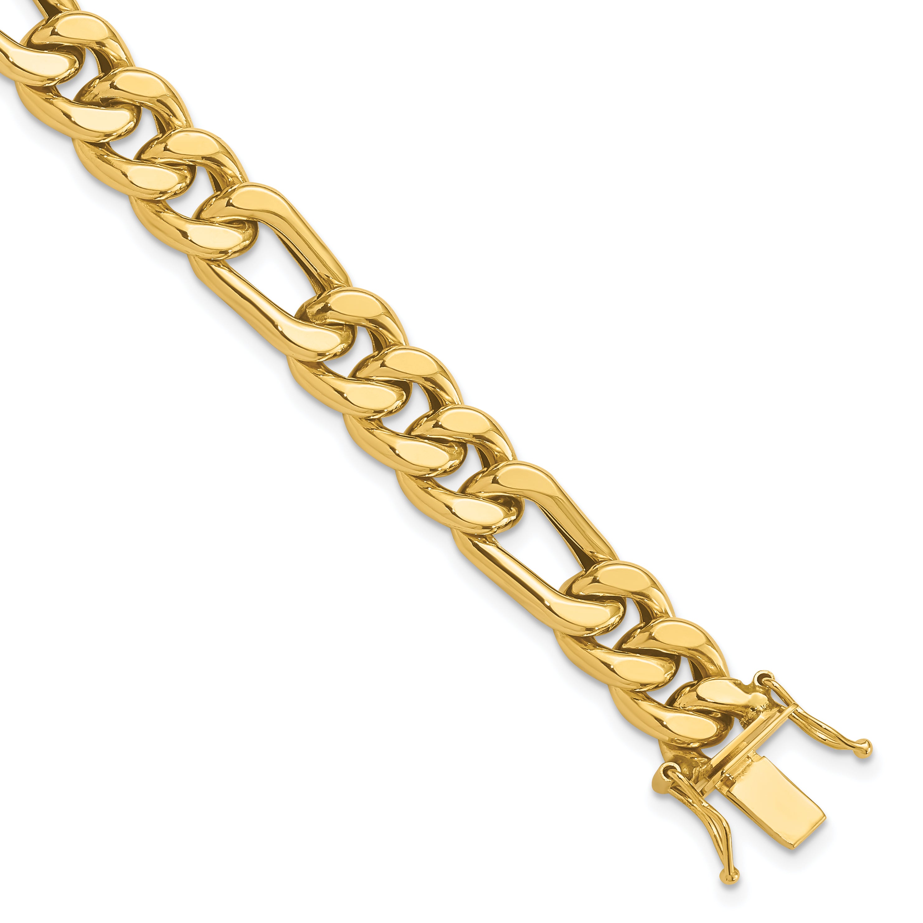 14K Polished Figaro Link Men's Bracelet Main image