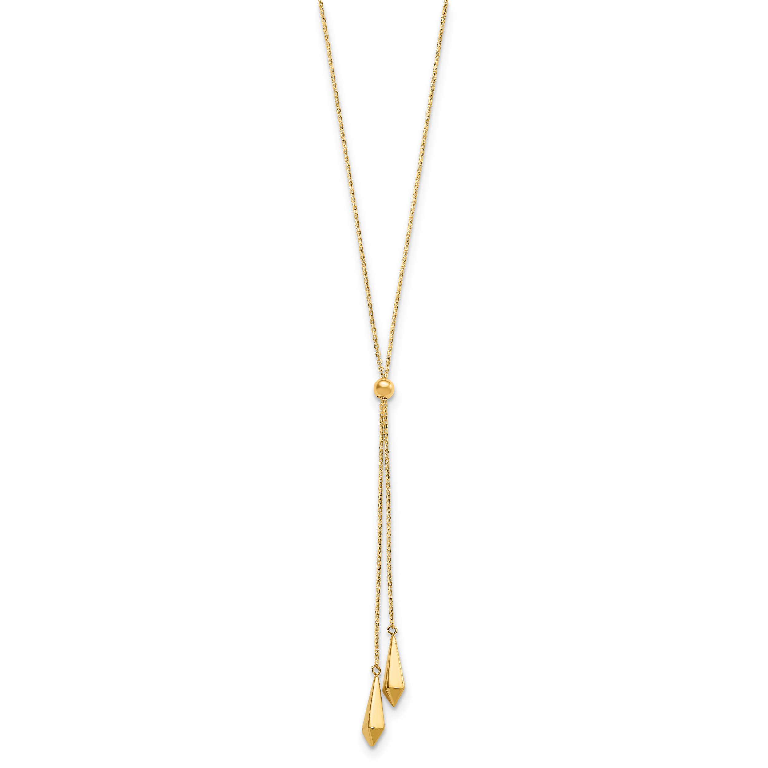 14K Polished Adjustable Y Drop Necklace Secondary image