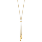 14K Polished Adjustable Y Drop Necklace