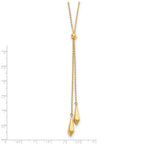 14K Polished Adjustable Y Drop Necklace