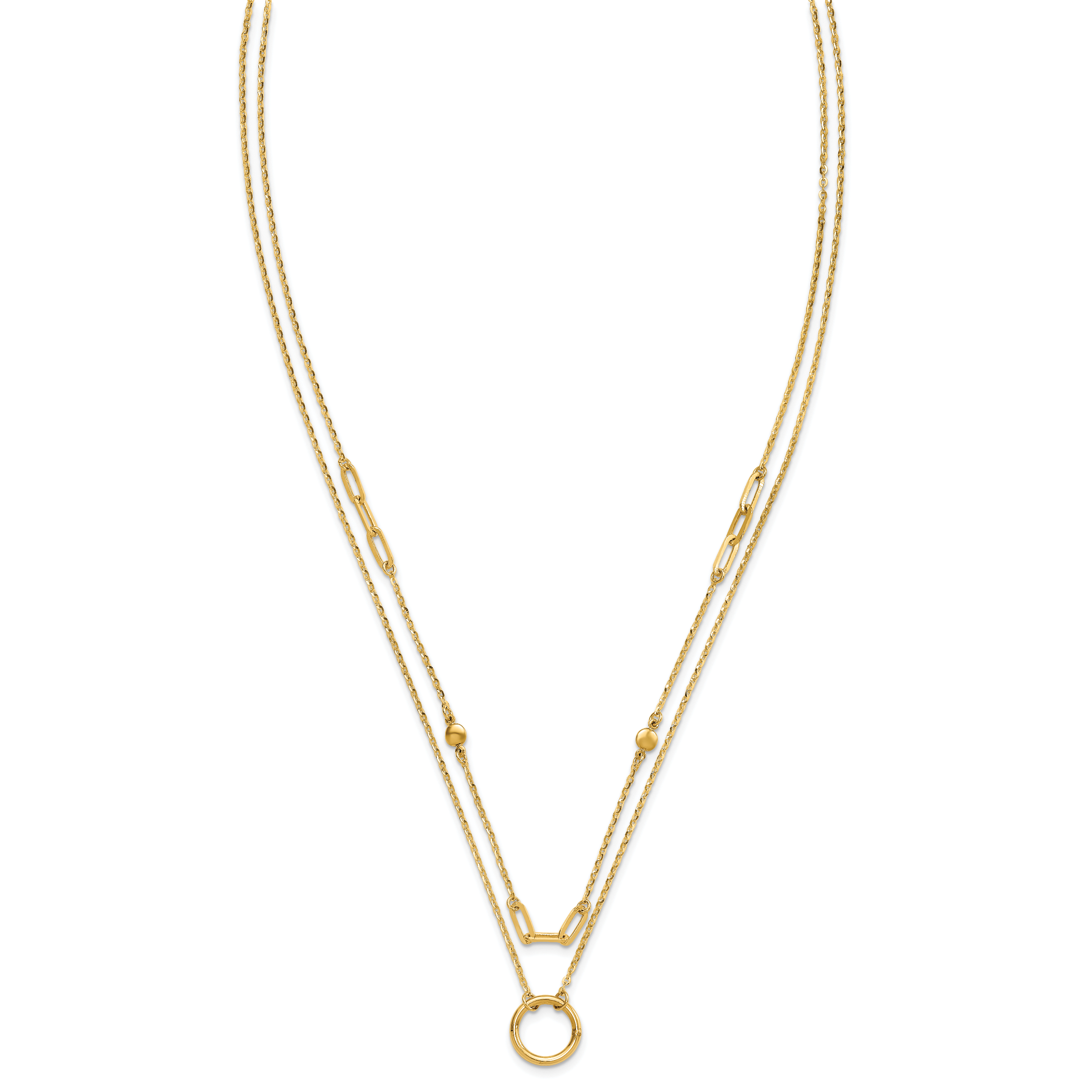 14k Polished Double Layer Necklace Secondary image