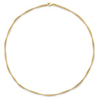 14K Polished and Diamond-Cut Twisted 2-Strand Neckwire Necklace