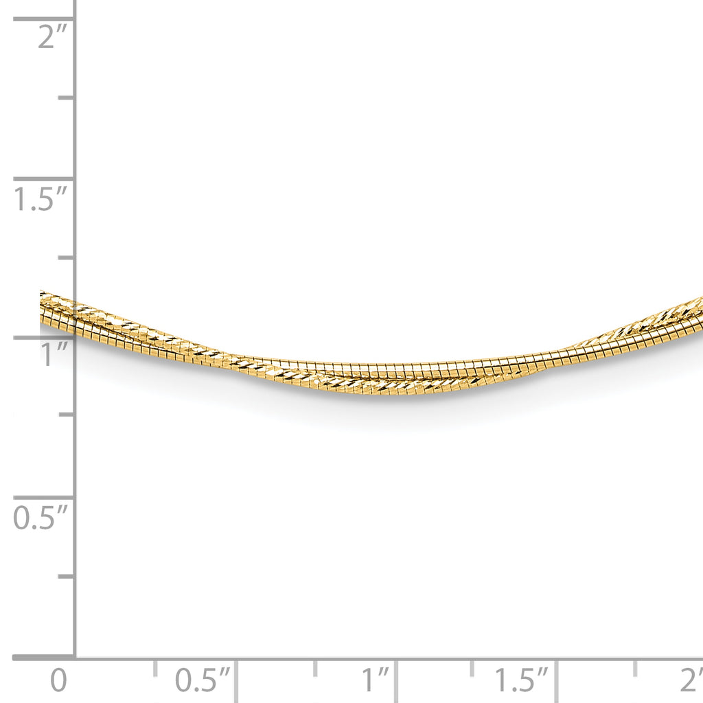 14K Polished and Diamond-Cut Twisted 2-Strand Neckwire Necklace