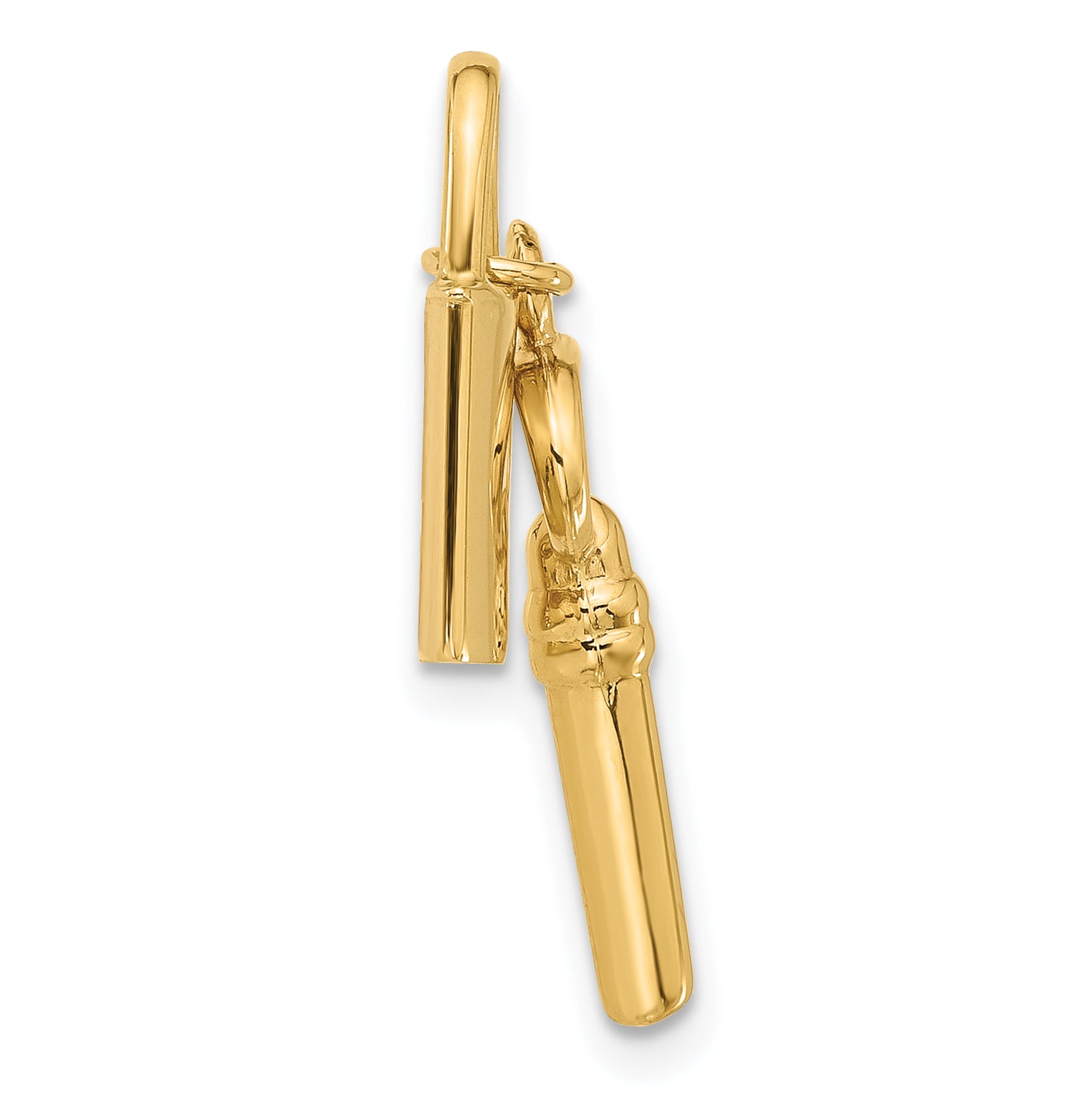 14K Polished Lock and Key Pendant Secondary image
