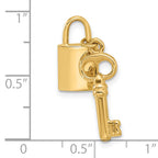 14K Polished Lock and Key Pendant
