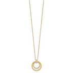 14K Two-tone Polished CZ Circles Necklace