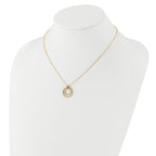 14K Two-tone Polished CZ Circles Necklace