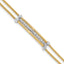 14K Two-tone Polished / Diamond-cut Beads Fancy Bracelet
