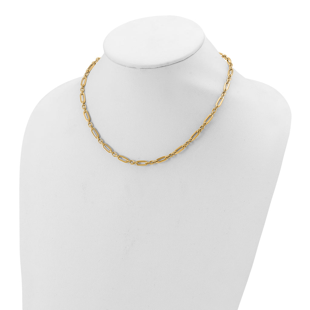 14K Polished Fancy Link Necklace