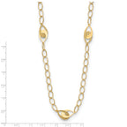 14K Polished and Diamond-cut Fancy Link with 1in ext. Necklace