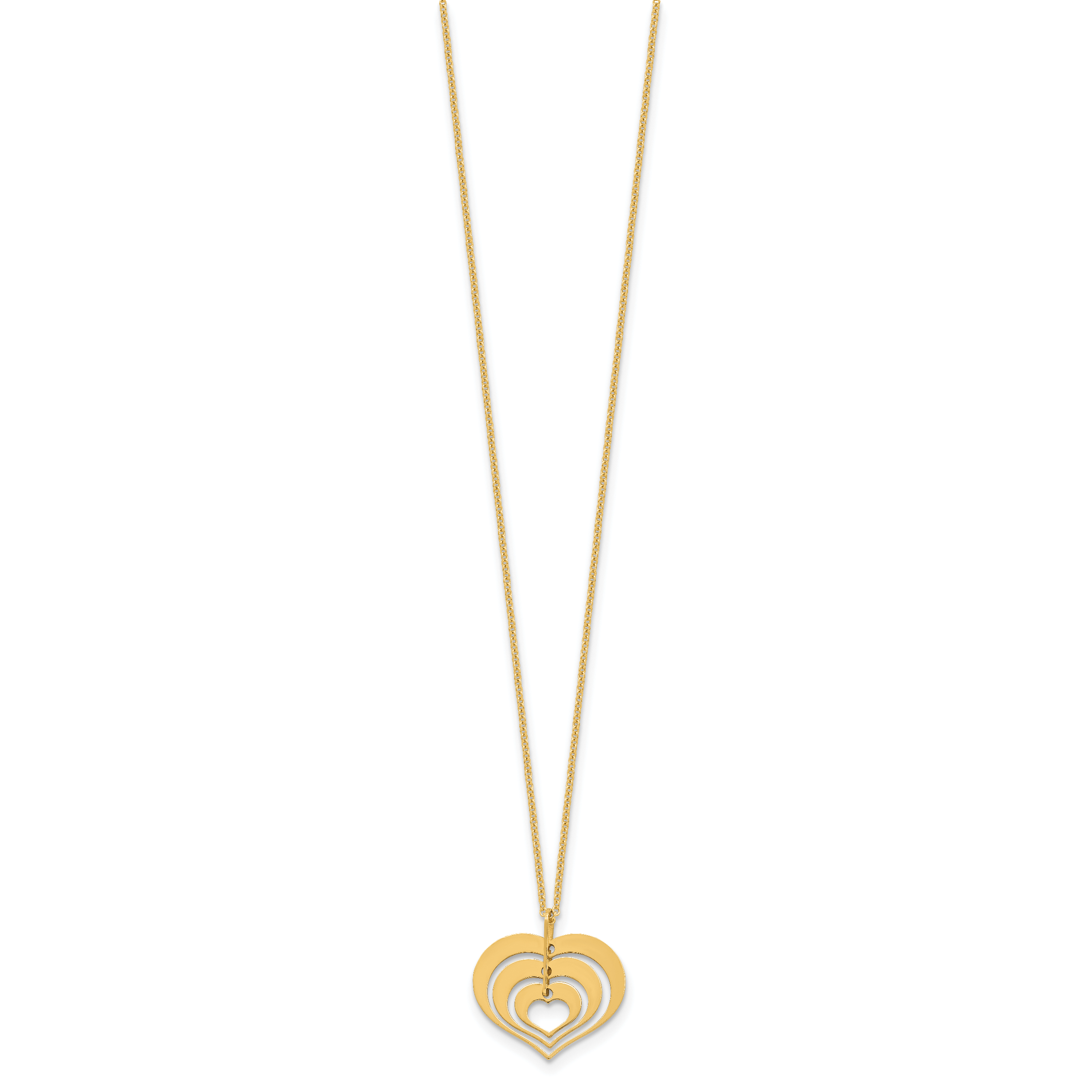 14K Polished Heart Pendant with 1in ext. Necklace Secondary image