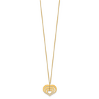 14K Polished Heart Pendant with 1in ext. Necklace