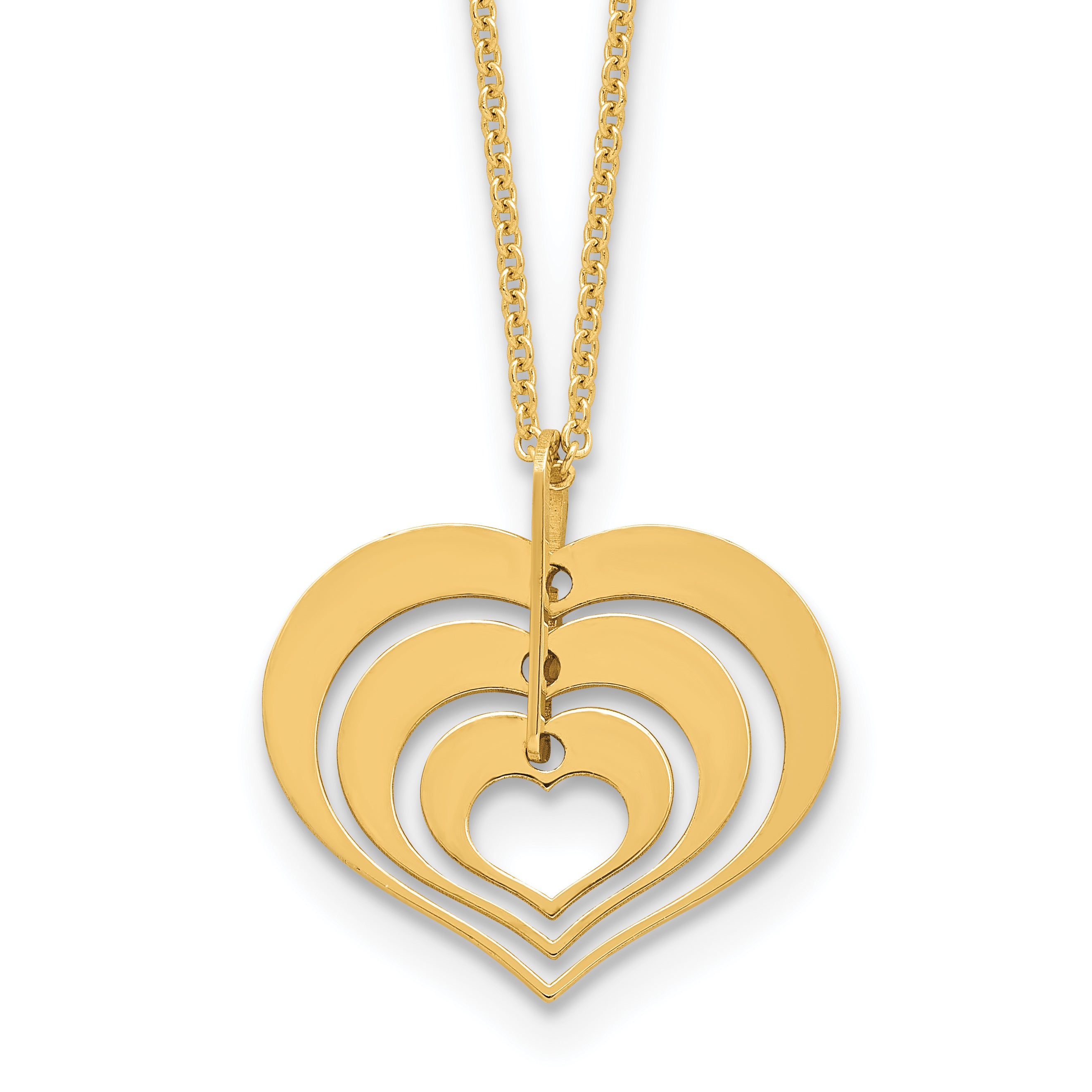 14K Polished Heart Pendant with 1in ext. Necklace Main image
