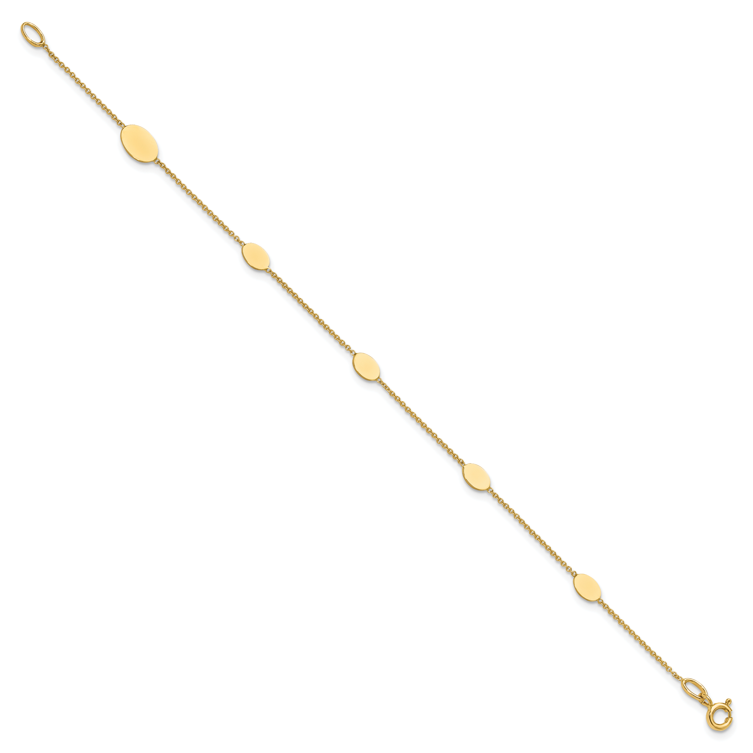 14K Polished Oval Discs Station Bracelet Secondary image