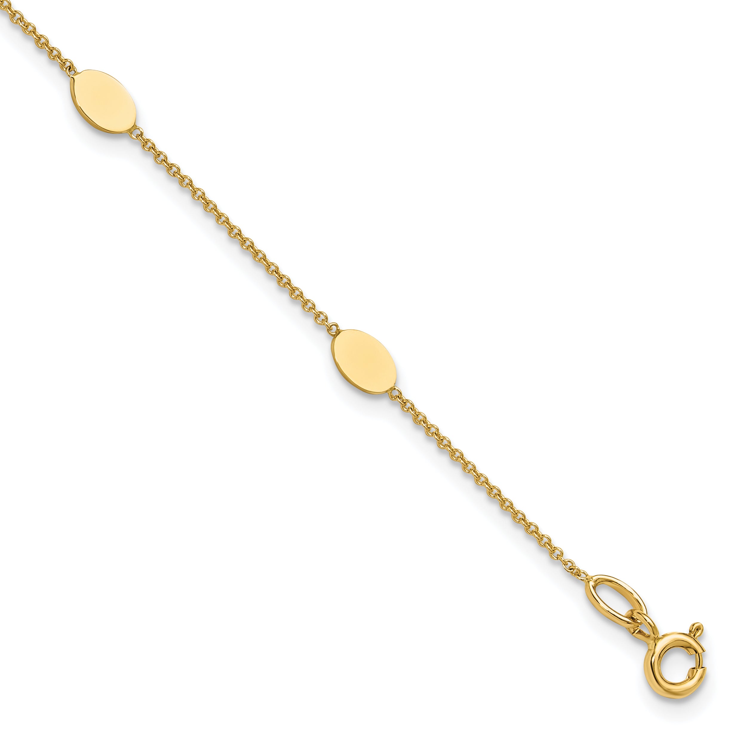 14K Polished Oval Discs Station Bracelet Main image