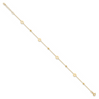 14K Circles and Beads 9 inch Plus 1 inch Extender - Total 10 inch Anklet
