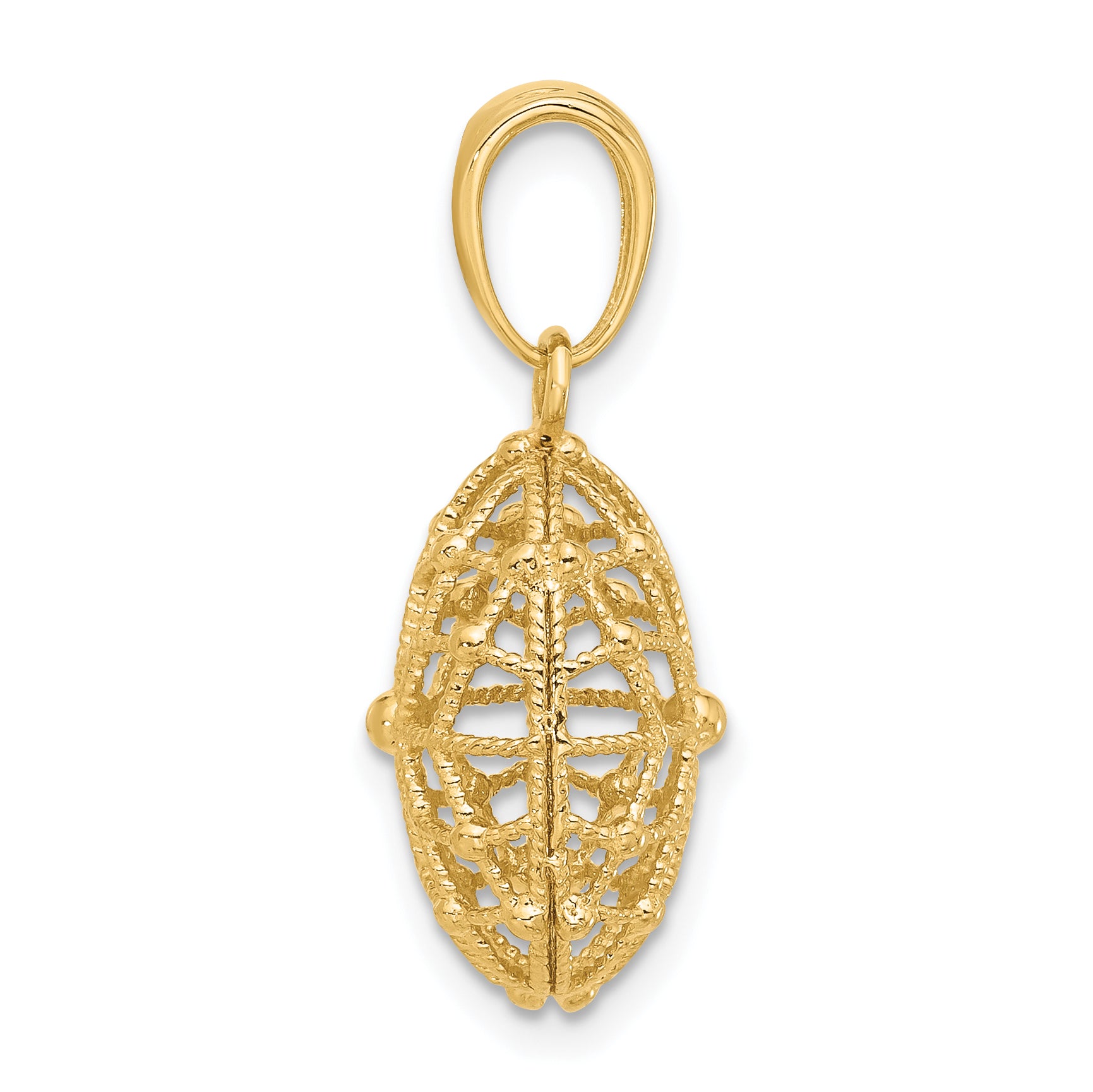 14K with White Rhodium Polished and Dia-cut Pendant