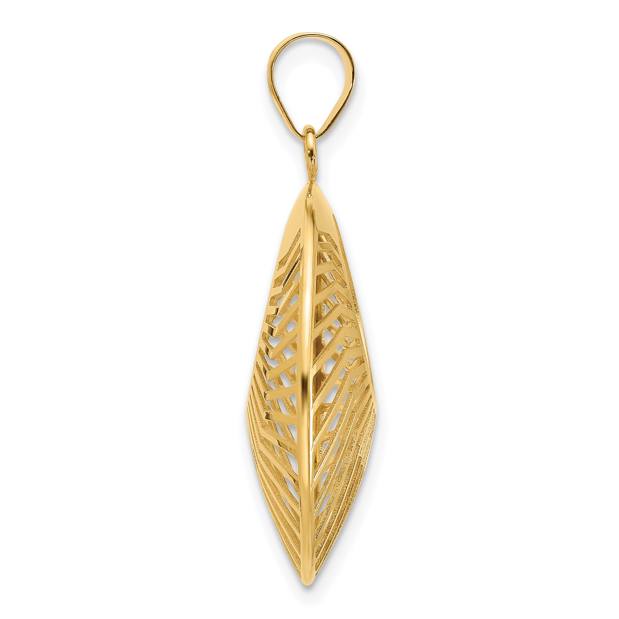 14K Polished Hollow Fancy Pendant Secondary image