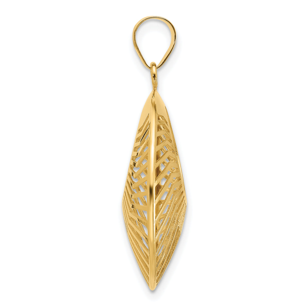 14K Polished Hollow Fancy Pendant