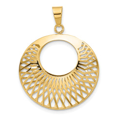 14K Polished Hollow Fancy Pendant