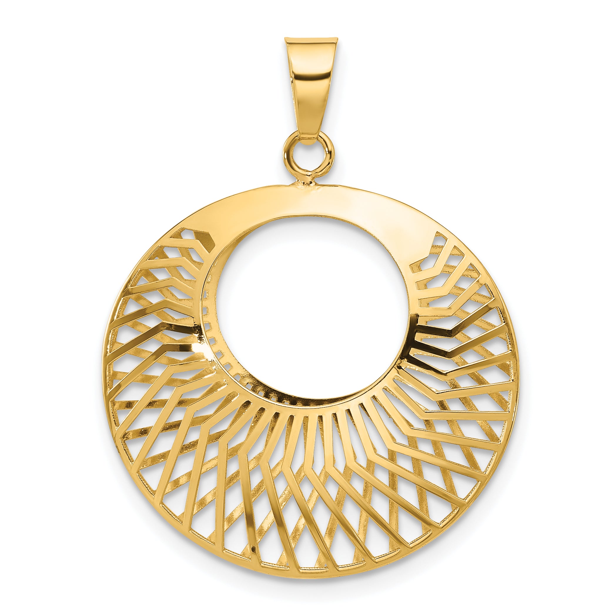 14K Polished Hollow Fancy Pendant Main image