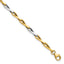 14K w/White Rhodium Polished Fancy Twisted Link Bracelet