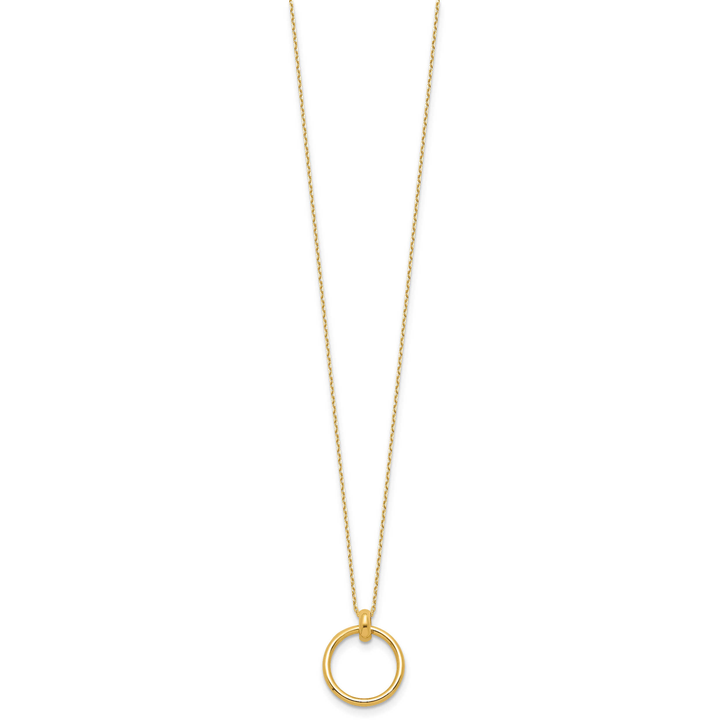 14K Polished Circle Necklace Secondary image