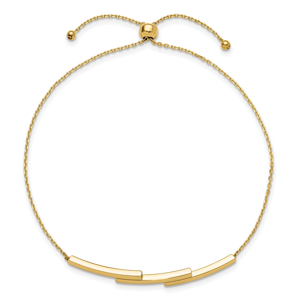 14K Polished Bar Adjustable Bracelet