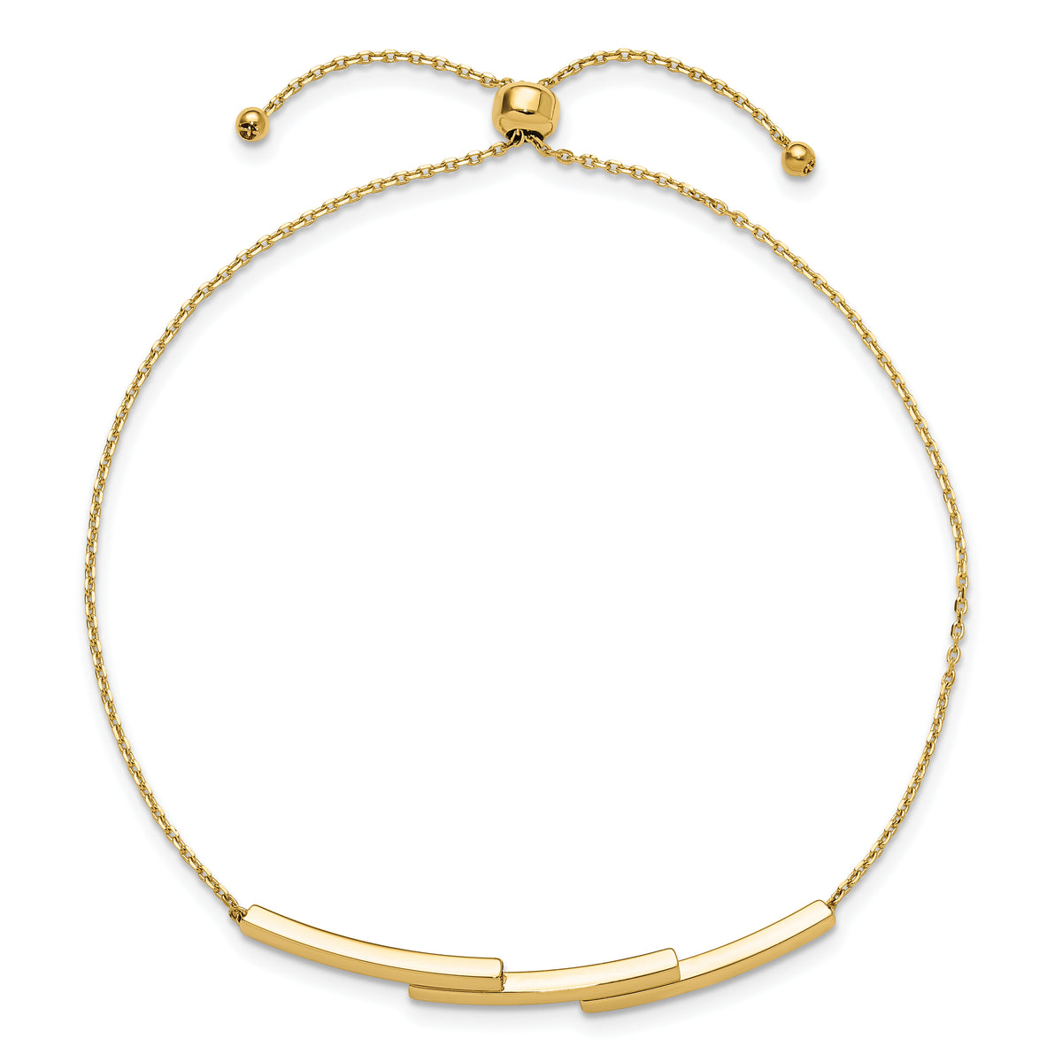 14K Polished Bar Adjustable Bracelet