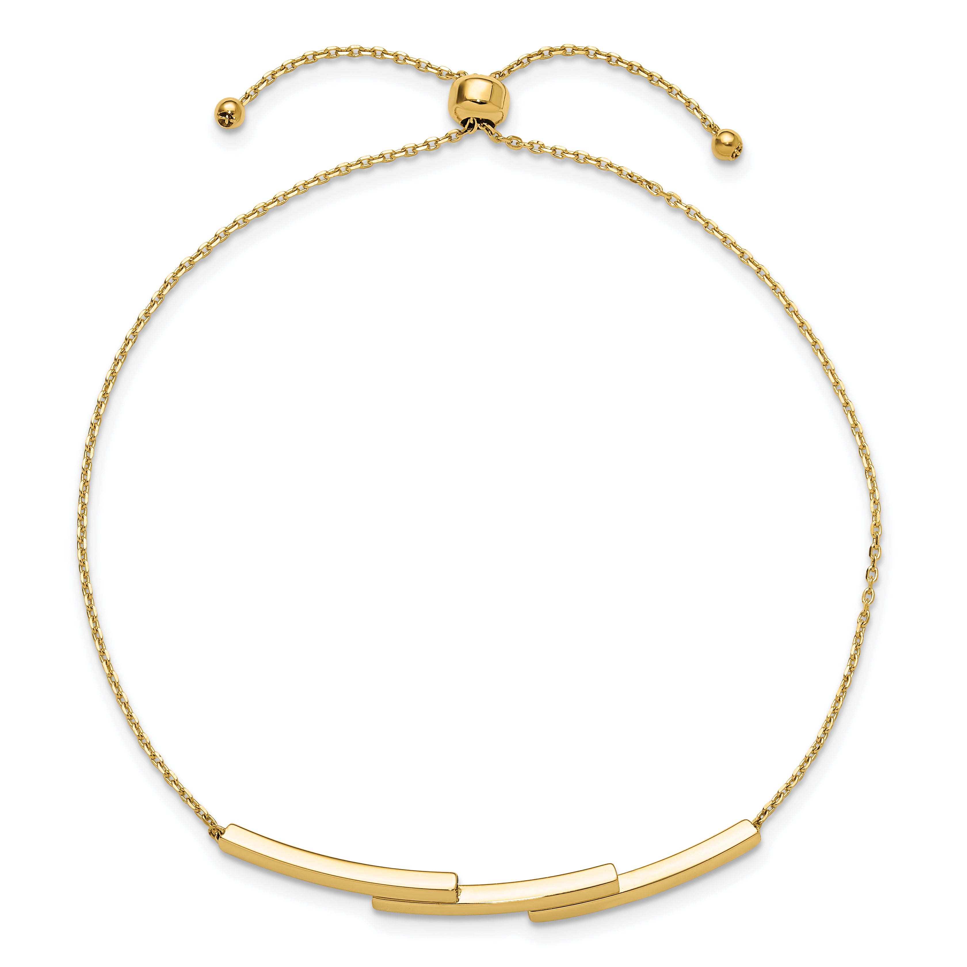 14K Polished Bar Adjustable Bracelet
