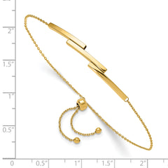 14K Polished Bar Adjustable Bracelet