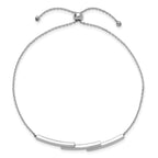 Bar Bolo Bracelet in 14K White Gold, 1mm Adjustable - Sophia Jewelers