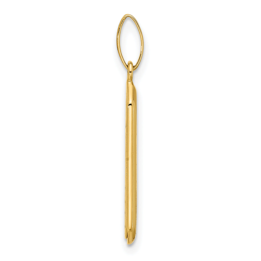 14K with Black Enamel Polished Pendant