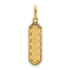 14K with Black Enamel Polished Pendant
