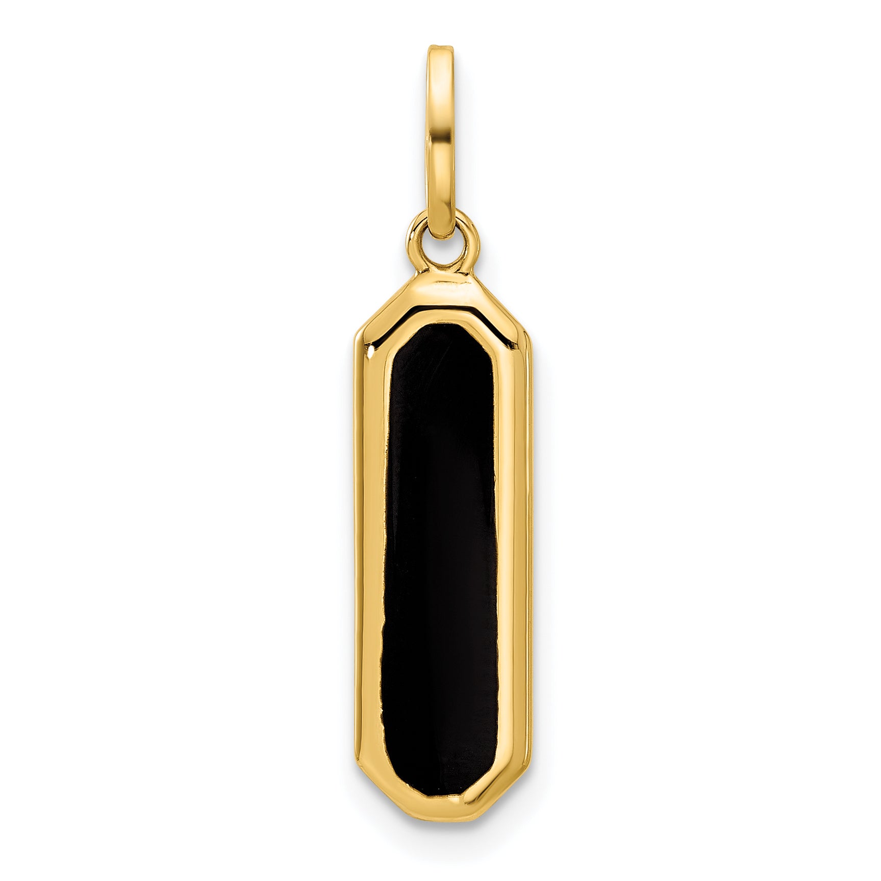 14K with Black Enamel Polished Pendant Main image